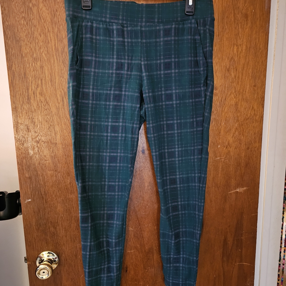 Torrid Green Plaid Leggings With Pockets